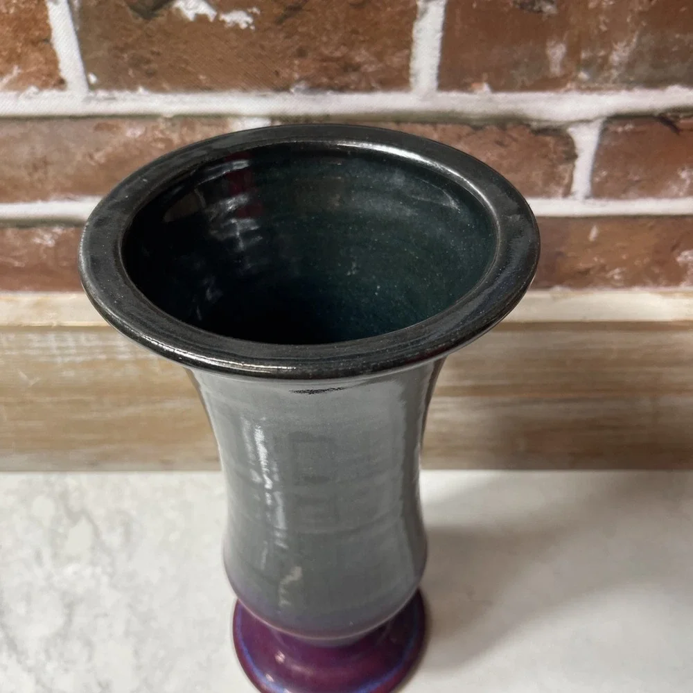 Art Pottery Purple Blue Glaze Large 12